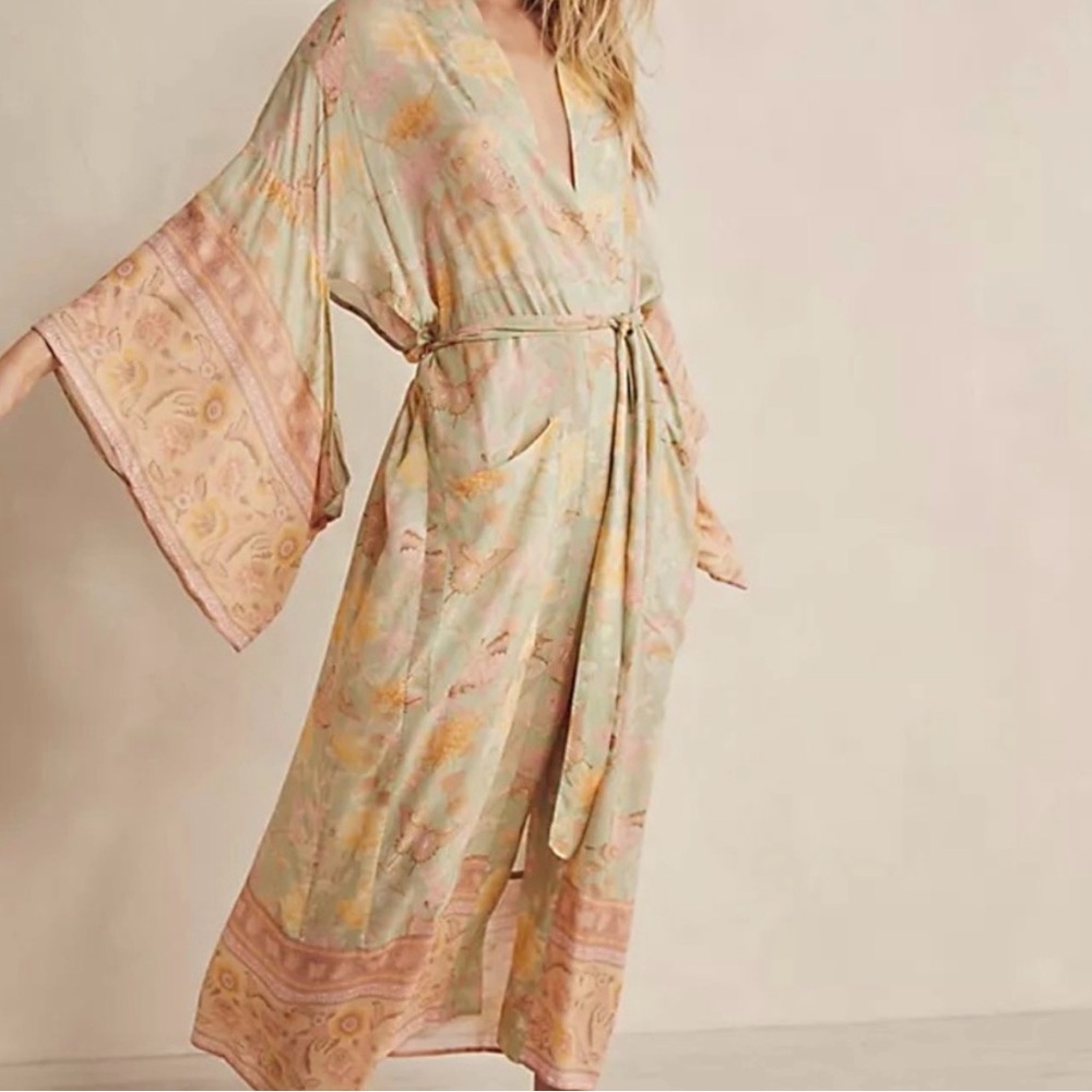🌺 BOHO ROBE FLORAL PASTEL KIMONO DUSTER FLOWER CARDIGAN MAXI LONG BOHEMIAN